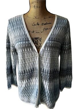 Pendleton Aztec Pattern Single Button Closure Cardigan Linen/Cotton